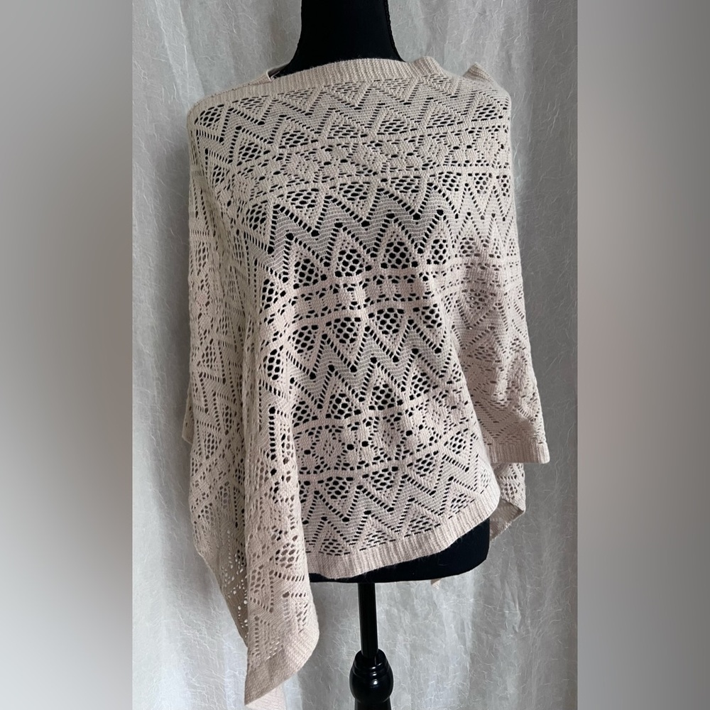 Beige lightweight poncho sweater